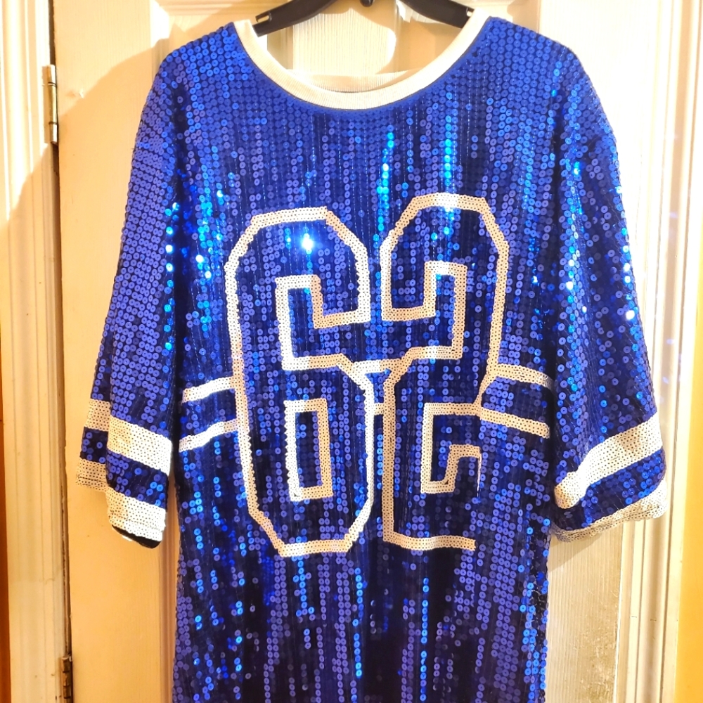 Blue Shimmer Jersey Dress